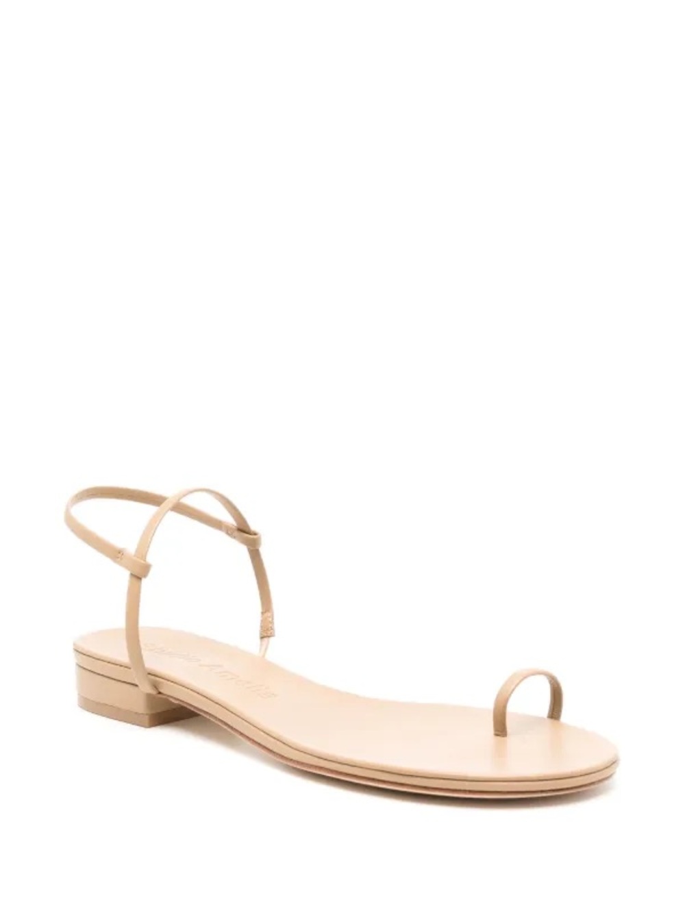 Studio Amelia Nude Edith Flat Leather Sandal